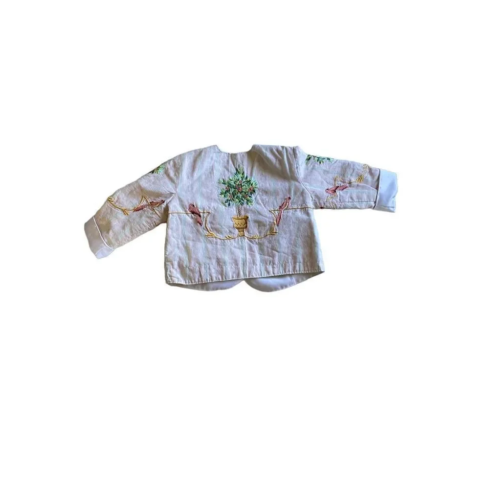 Handsewn toddler girls beautiful fully lined embroidered jacket size 3T ￼
